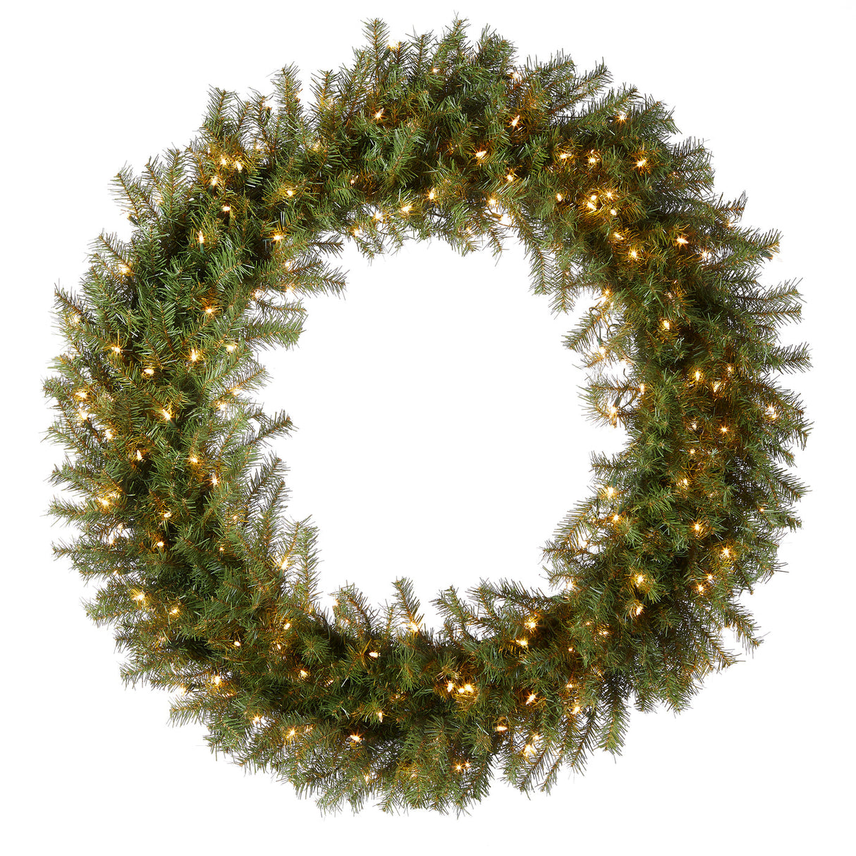 Pre-Lit Norwood Fir Wreath with Clear Lights, 48 Inch