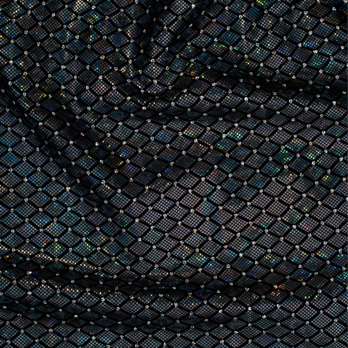 Nylon Spandex Diamond Flocking Hologram Fabric