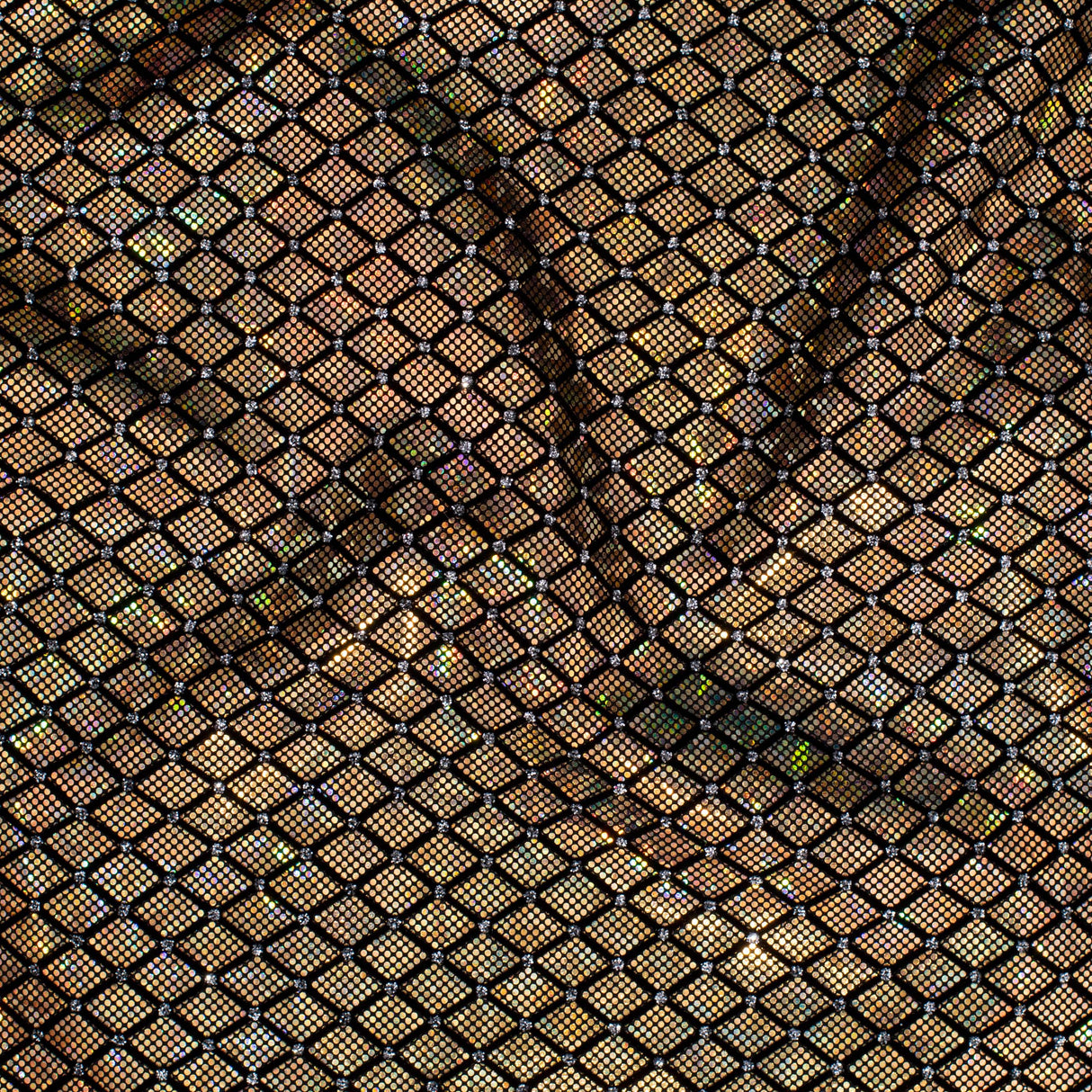 Nylon Spandex Diamond Flocking Hologram Fabric