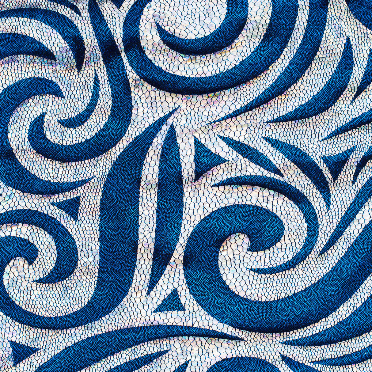 Nylon Spandex Paisley Foggy Foil Fabric