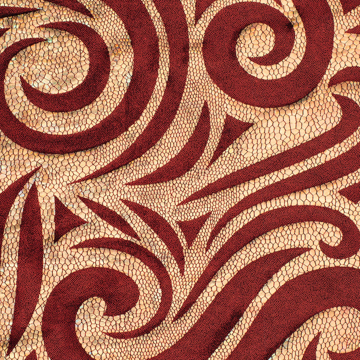 Nylon Spandex Paisley Foggy Foil Fabric