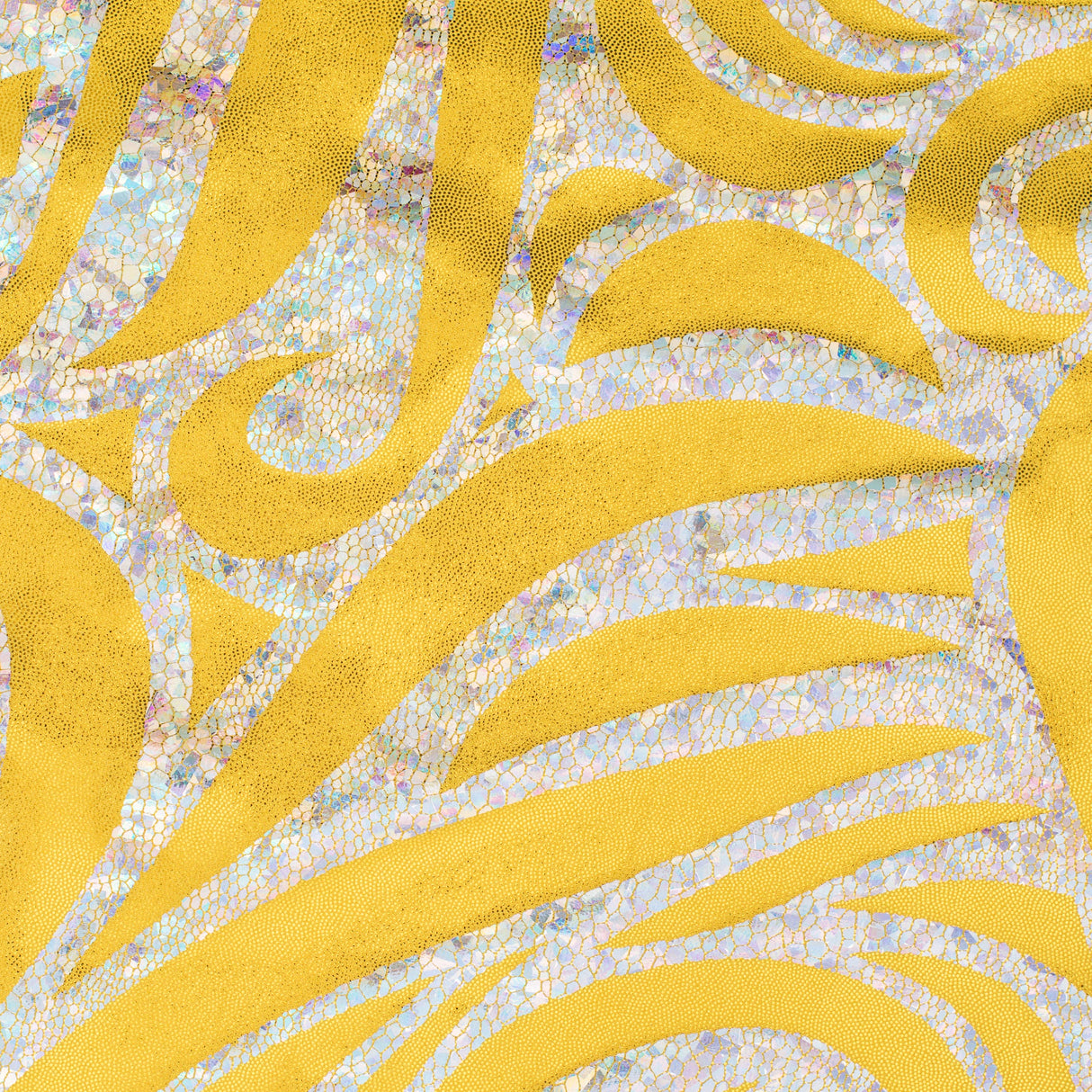Nylon Spandex Paisley Foggy Foil Fabric
