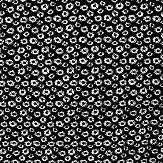 Printed Spandex White Daisy Fabric