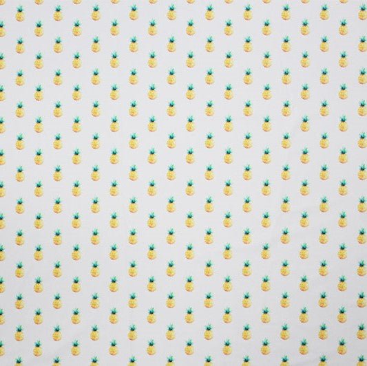 Printed Spandex Pineapple Blue
