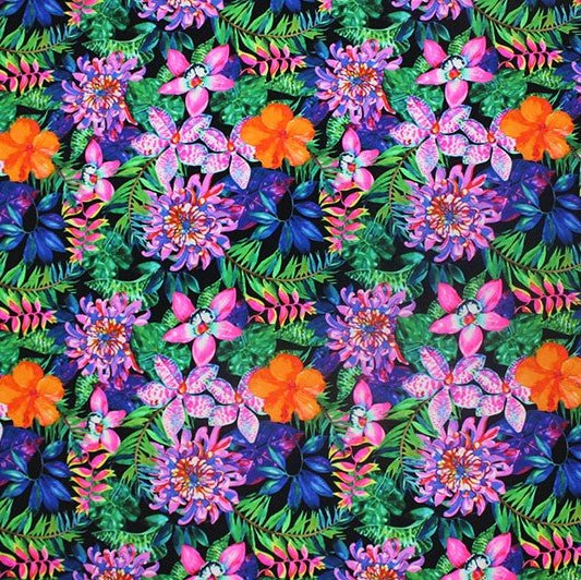 Printed Spandex Pandora's Garden Floral