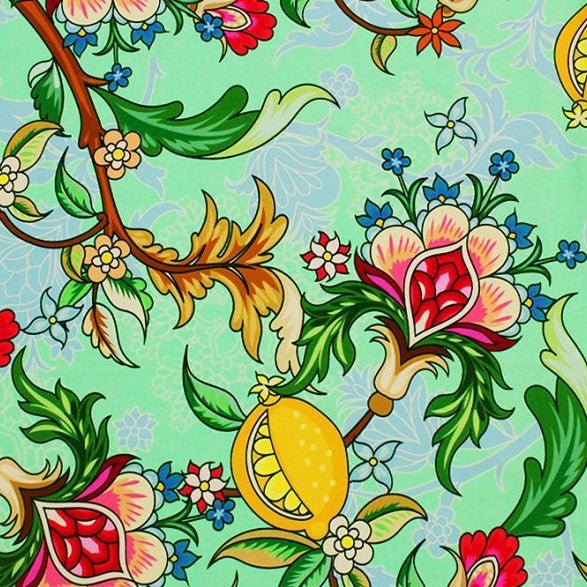 Printed Spandex Vines and Lemons