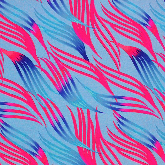 Printed Spandex Abstract Tossed Fronds