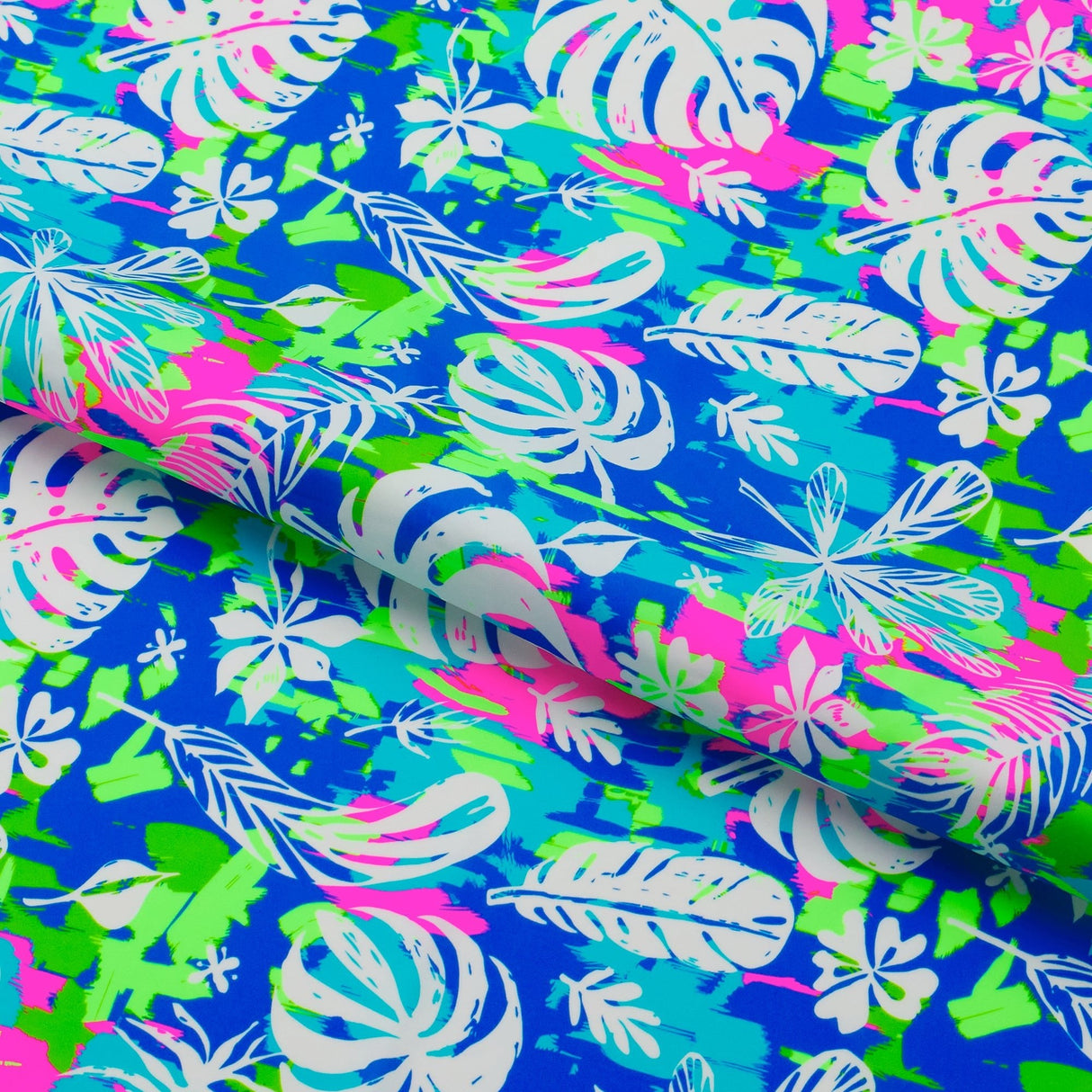 Printed Spandex Happy Leaves Multicolor