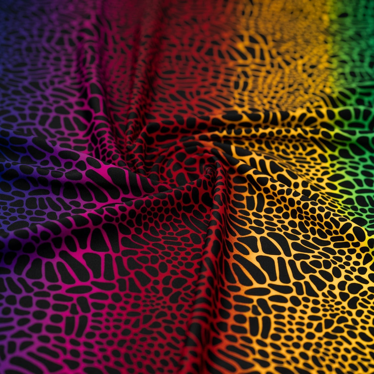 Printed Spandex Fabric Multicolor Safari Spots