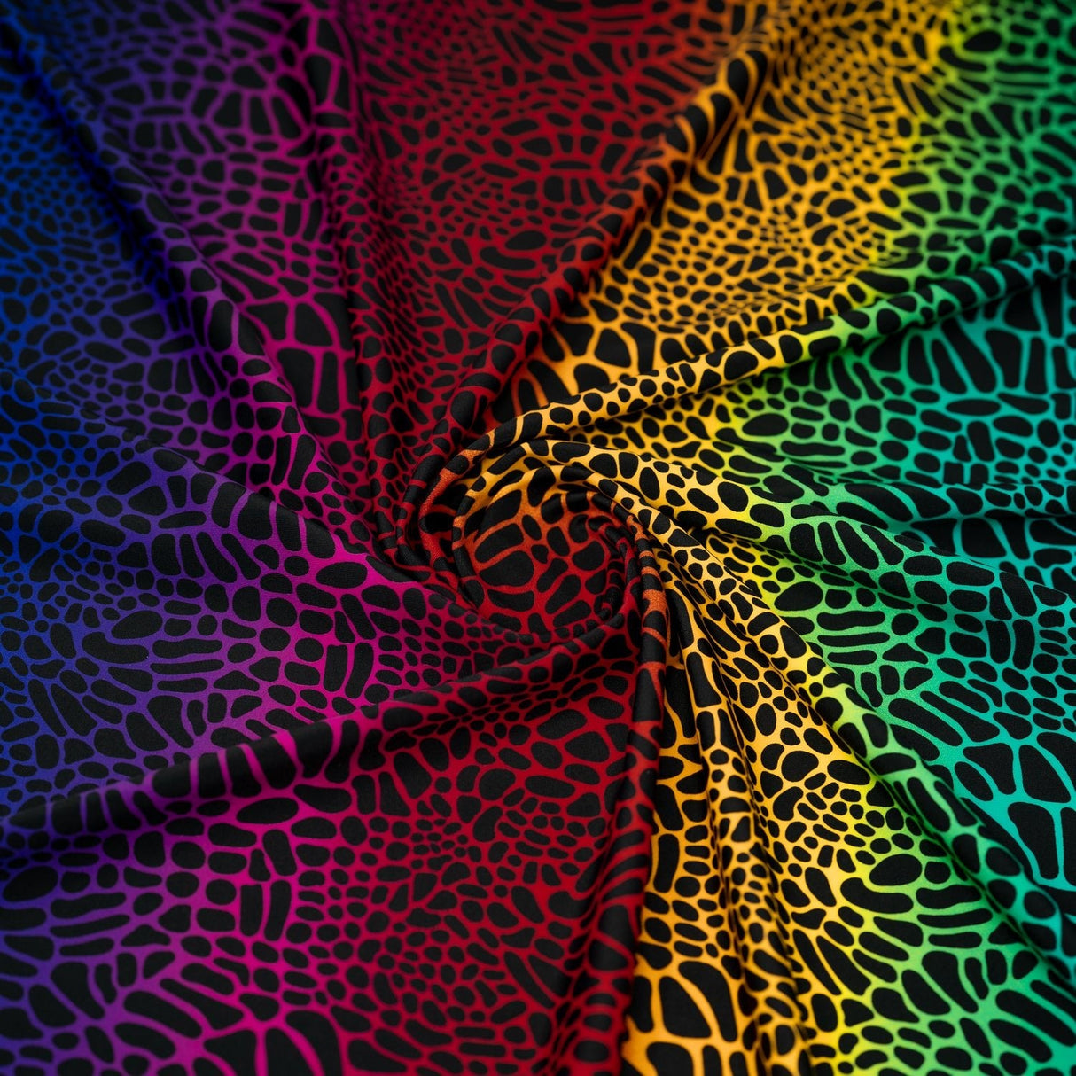 Printed Spandex Fabric Multicolor Safari Spots