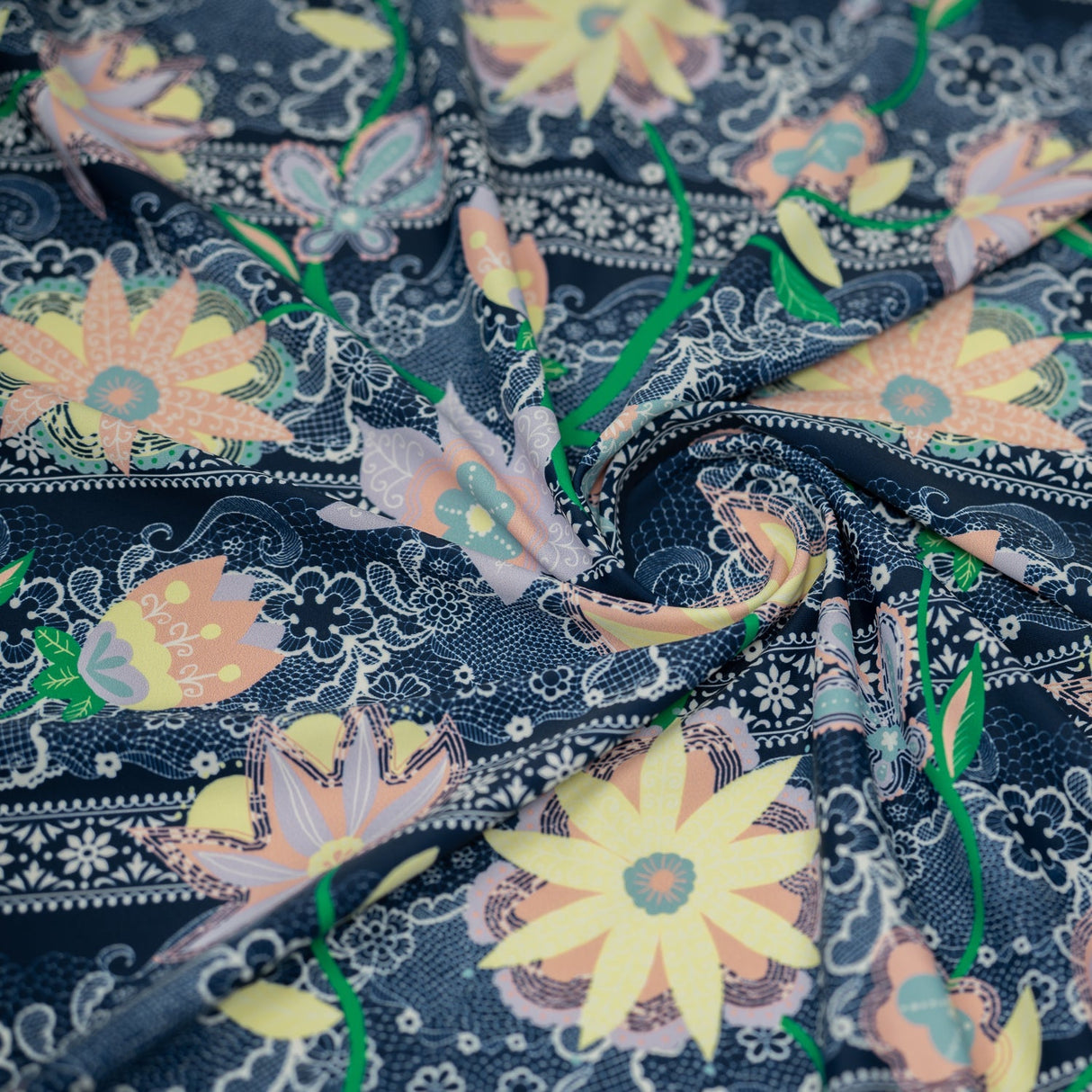 Printed Spandex Chantilly Floral Lace