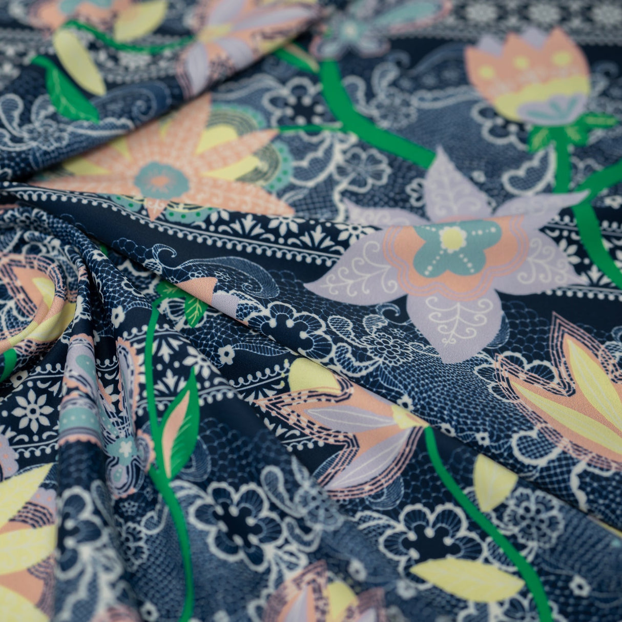 Printed Spandex Chantilly Floral Lace