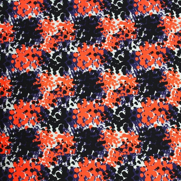 Printed Spandex Fabric Abstract Spots Blue