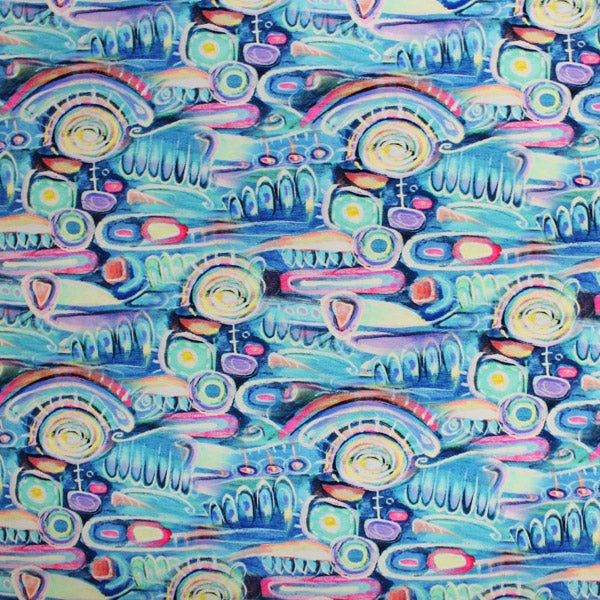 Printed Spandex Pastel Finger Painting