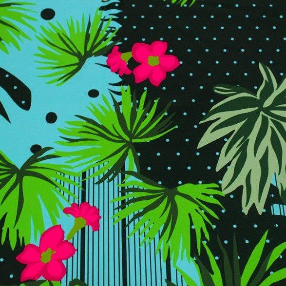 Printed Spandex Night Light Florals