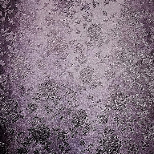 Navy Rose Floral Jacquard Satin Fabric - Navy Rose Floral Jacquard, 60" Width
