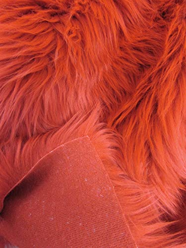 Neon Yellow UV Reactive Shaggy Faux Fur Fabric