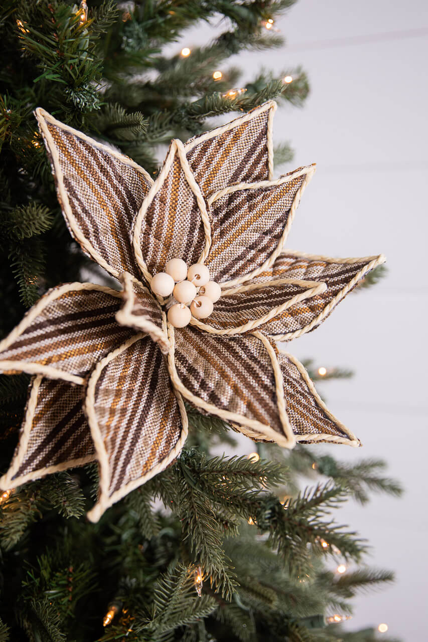 22” x 13" Stripe Poinsettia Stem