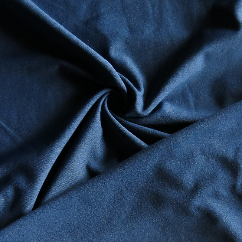 Brushed Poly Spandex Jersey Knit Fabric - Naval Blue