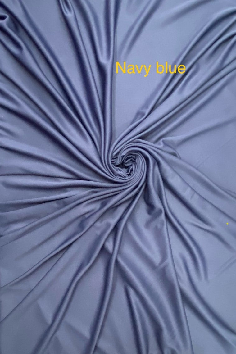 Stretch Lining Polyester Fabric - Navy Blue, Matte Soft, 60" Width