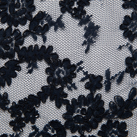 1 Yard Re-Embroidered Lace Fabric Cord Extravagant Floral Design Luxurious