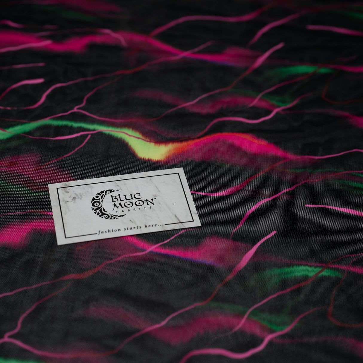 Neon Northern Lights Nylon Spandex Power Mesh Fabric - Neon Northern Lights Print, 55/56" Width (1 Yard)