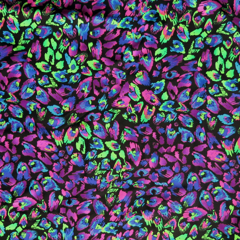 Swim Knit Nylon Spandex Neon Animal Print