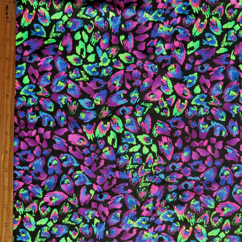 Swim Knit Nylon Spandex Neon Animal Print