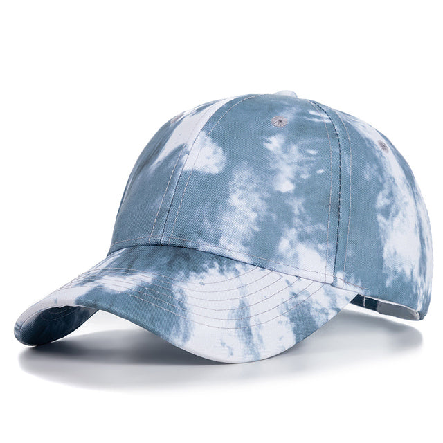 Tie Dye Cap Cotton Fabric - Navy/White Tie Dye, One Size Fits All (1 Cap)