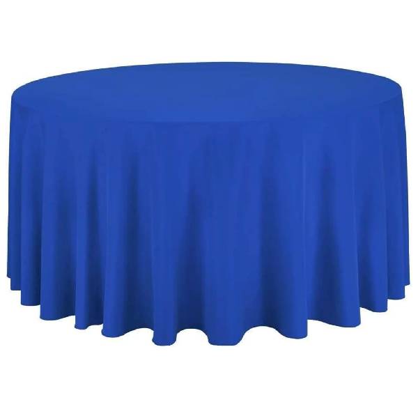 120" Round White Polyester Fabric - Wrinkle-Resistant, Reusable, Round Tablecloth