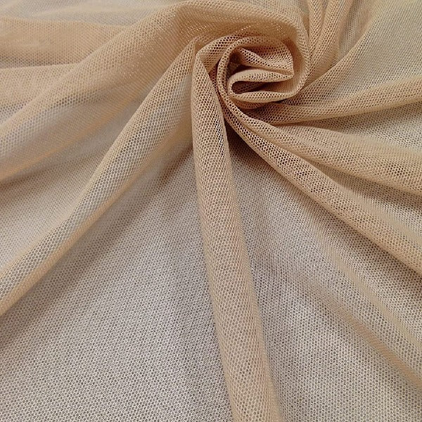 Micro Stretch Mesh Nude Fabric - Black, Blush, Champagne, DK Nude, Hunter Green, Ivory, Nude, Off White, White, 60" Width
