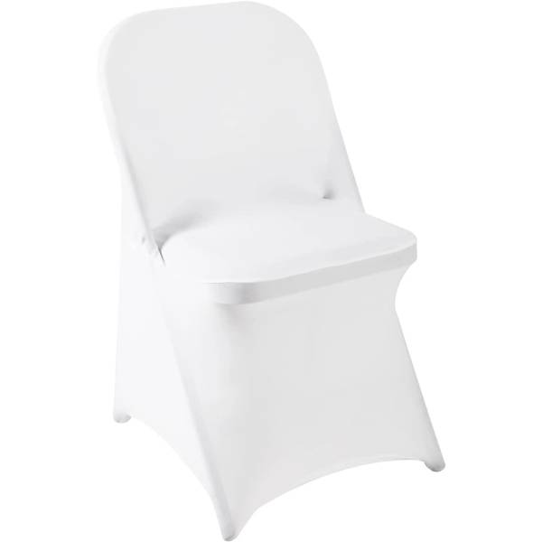 White Spandex Fabric - Stretchable Folding Chair Covers, Wrinkle-Resistant, White