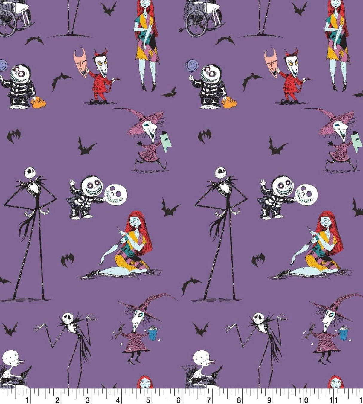 Quilting Cotton Nightmare Before Christmas Multi Character Disney