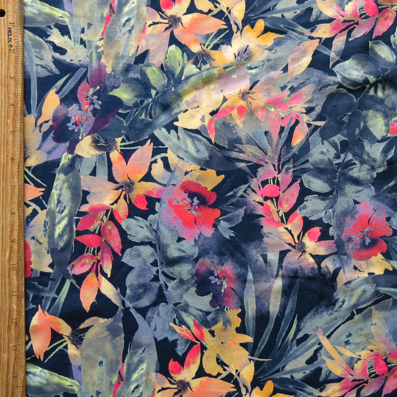 Swim Knit Nylon Spandex Nighttime Floral
