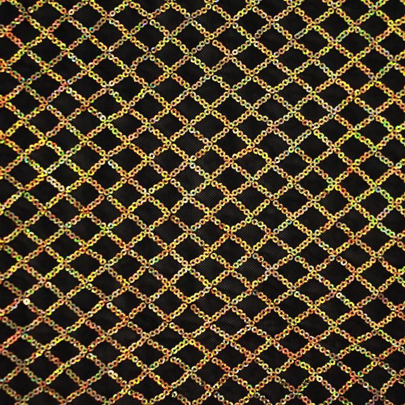 Stretch Mesh Sequin Black