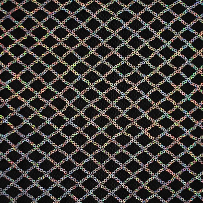 Stretch Mesh Sequin Black