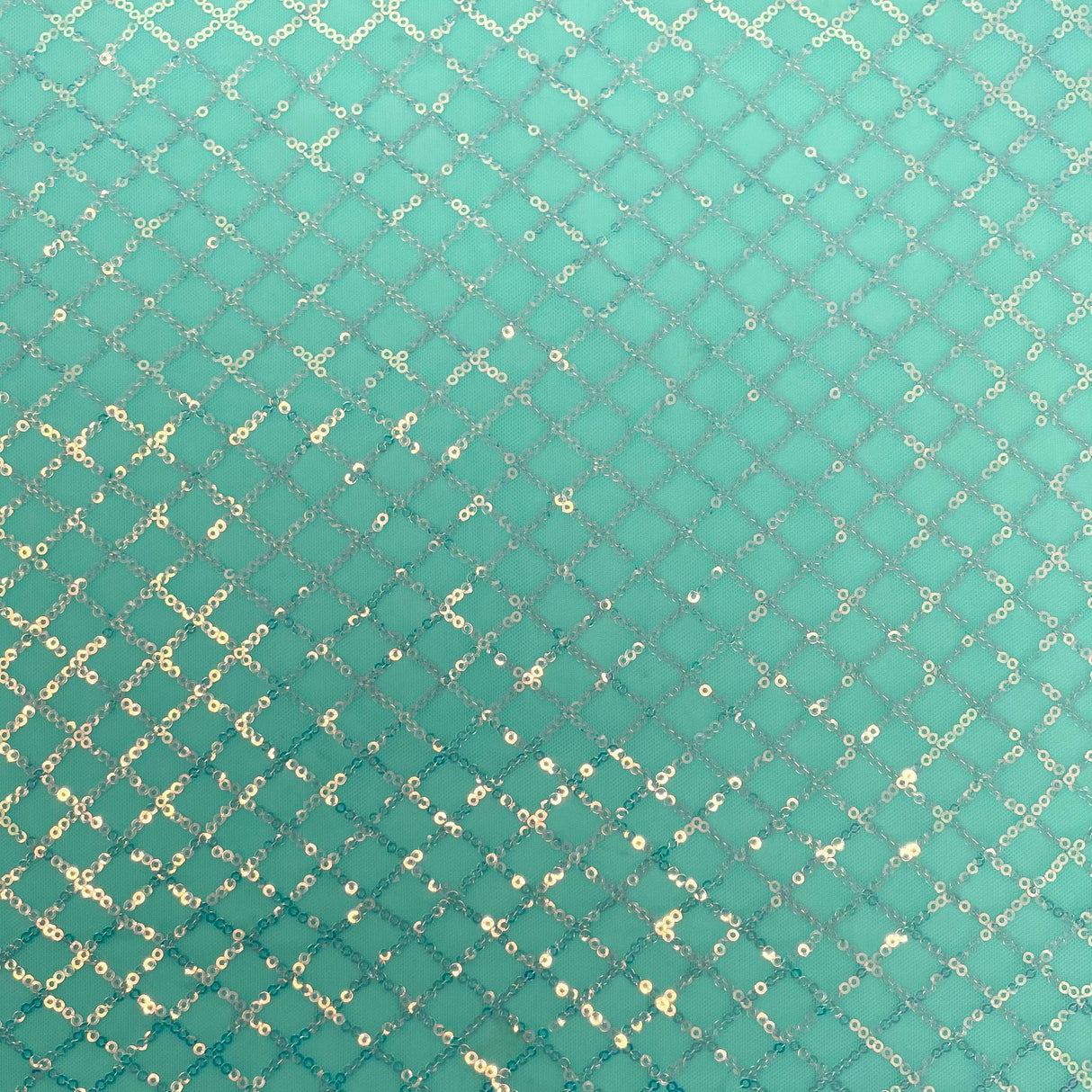 Nina Stretch Mesh Sequin Nylon Spandex Fabric - 4-Way Stretch Mesh With Sequins, 58/60" Cut Width, 48/50" Usable Width (1 Yard)