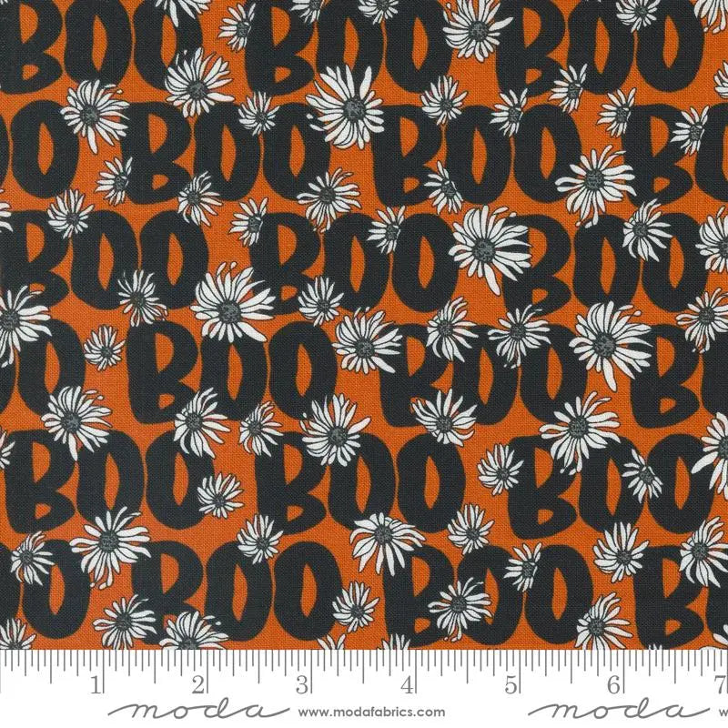 Cotton Fabric Noir Pumpkin Boo Orange 44"/45" Wide