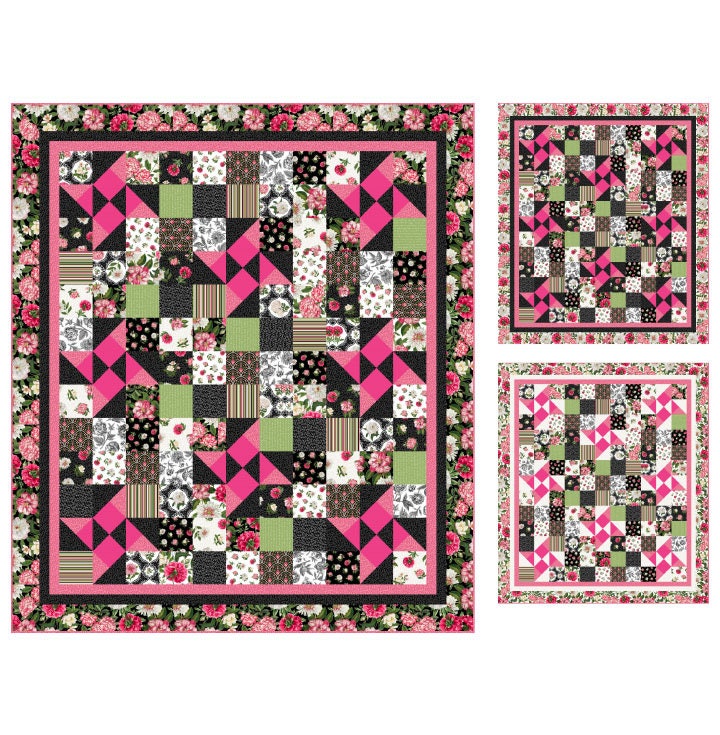 Quilting Cotton Peony Passion Lengthwise Stripe Northcott
