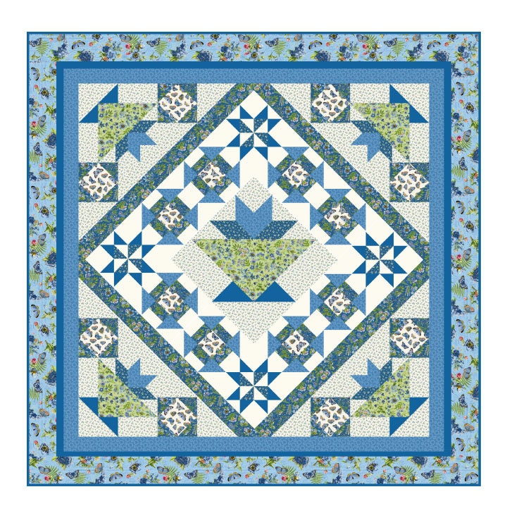 Layer Cake Northcott Something Blue Tiles 42 Piece 10" x 10" Squares 100% Cotton