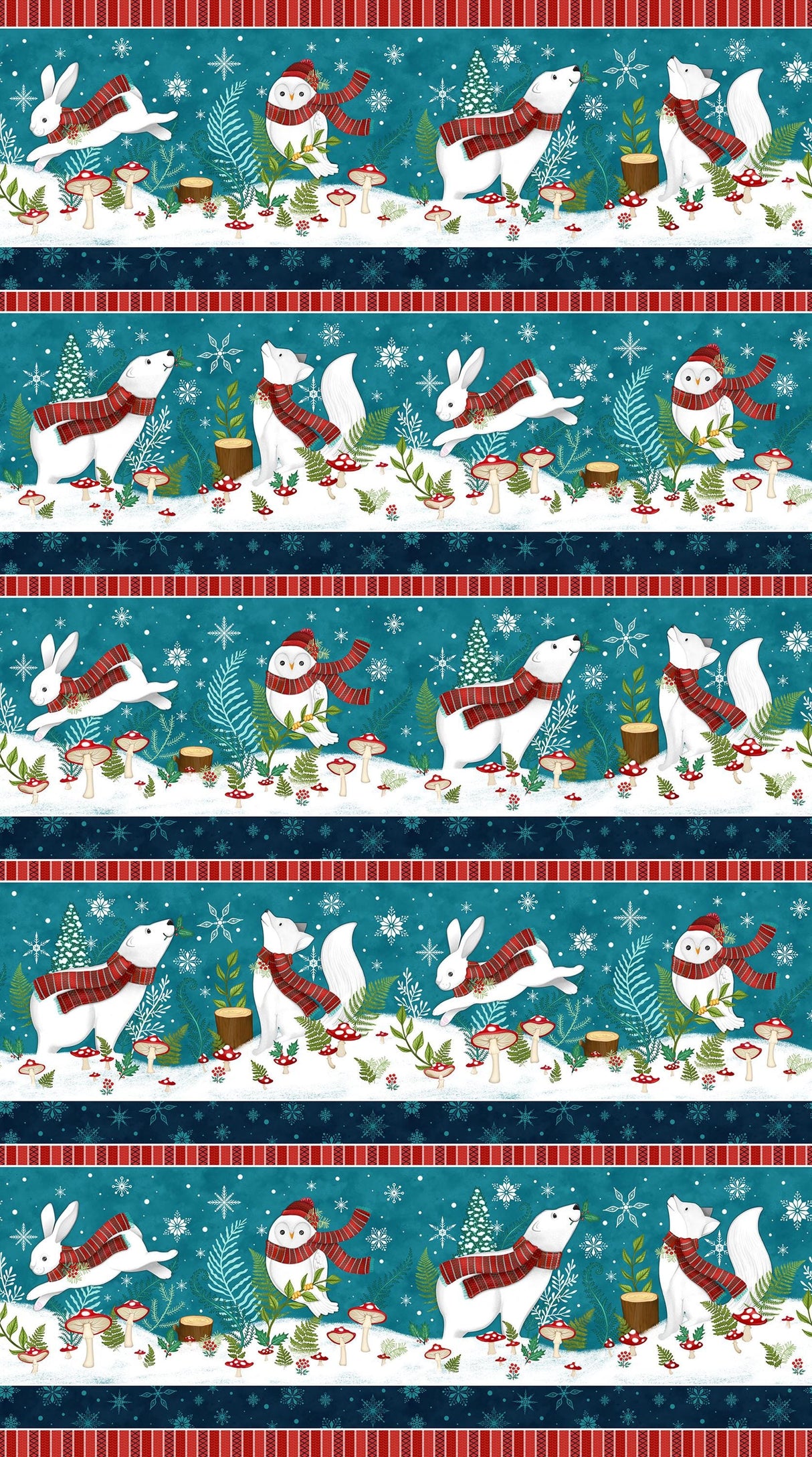 Quilting Cotton Woodland Wishes Northcott Animal Floral Print