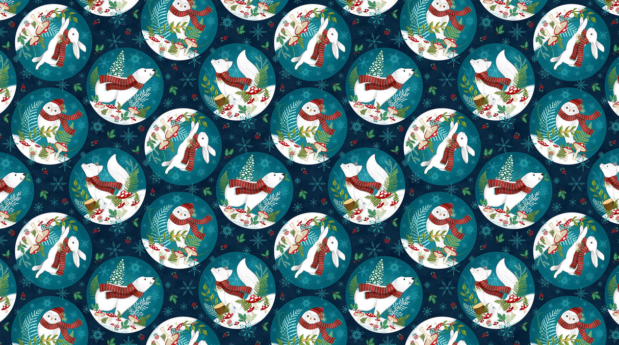 Quilting Cotton Woodland Wishes Northcott Animal Floral