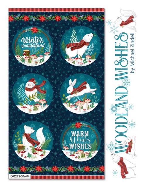 Quilting Cotton Woodland Wishes Northcott Animal Floral