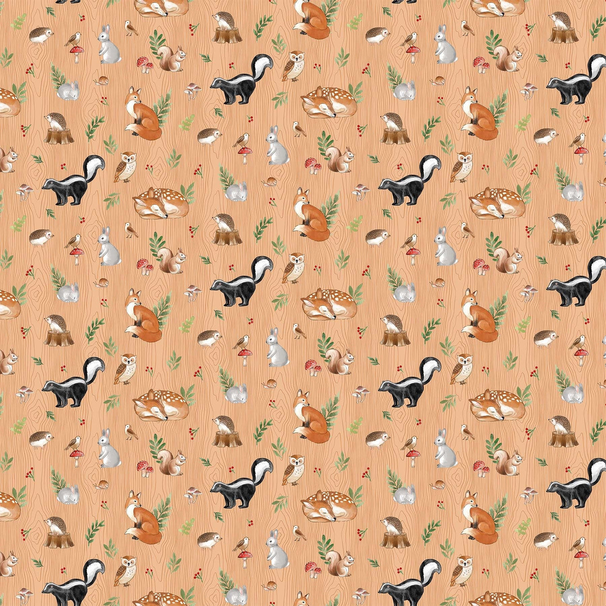 Quilting Cotton Woodland Adventures Light Rust Multi Northcott