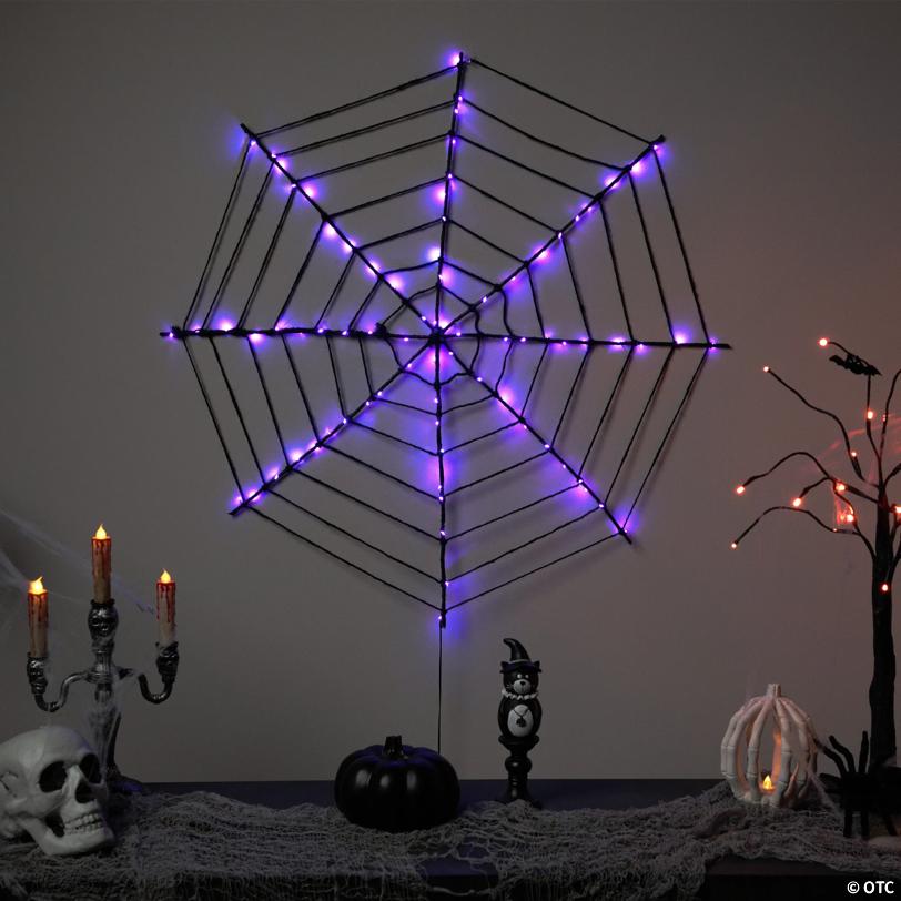 Northlight 16" Purple LED Spider Web Halloween Decoration