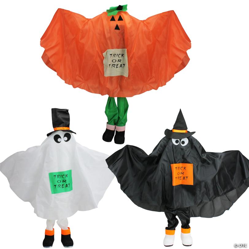 Northlight Set of 3 Ghost, Pumpkin and Bat 36" Standing Halloween Kid Figures