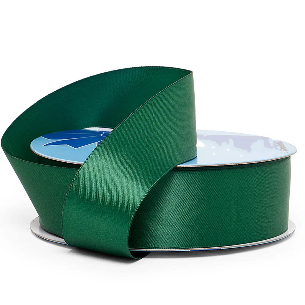 Smooth Fabric Ribbon - Solid Shade 7/8 '' X 50 yd Double Faced 1 / roll Forest