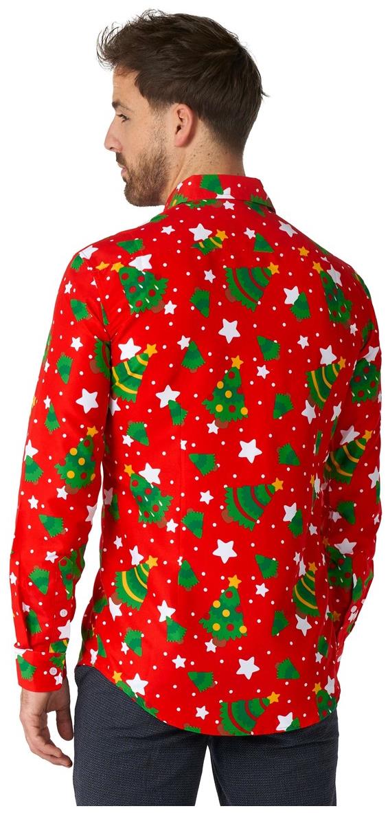 Suitmeister Men's Shirts Christmas Trees Stars Red