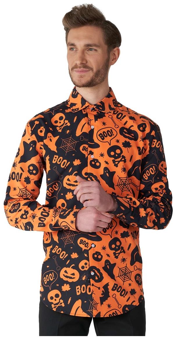 Stylish Suitmeister Men's Halloween Icons Shirt for Party Events and Costume Celebrations