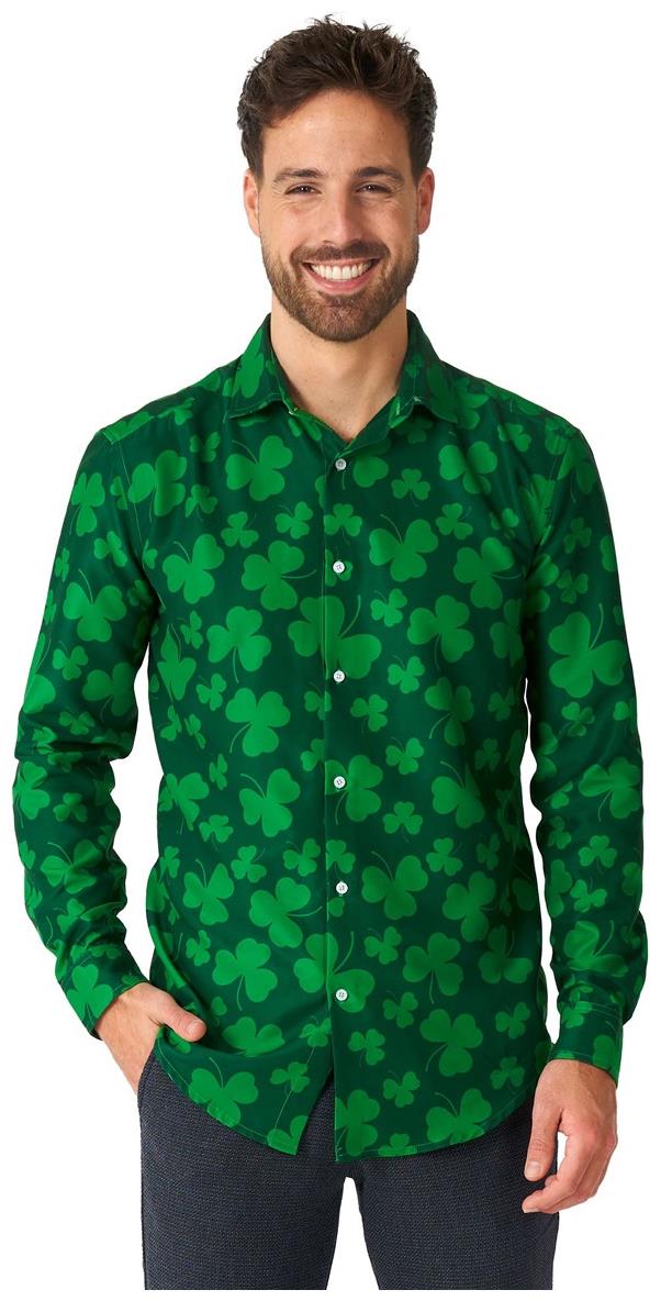 Stylish Suitmeister Men's St. Pats Green Shirt for St Patrick's Day Celebrations and Festive Events